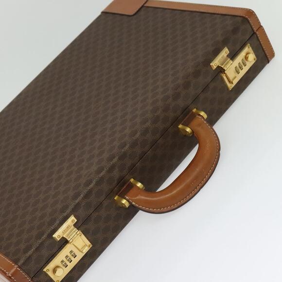 CELINE Macadam Canvas Trunk Pvc Leather Brown Gold - Picture 6 of 13